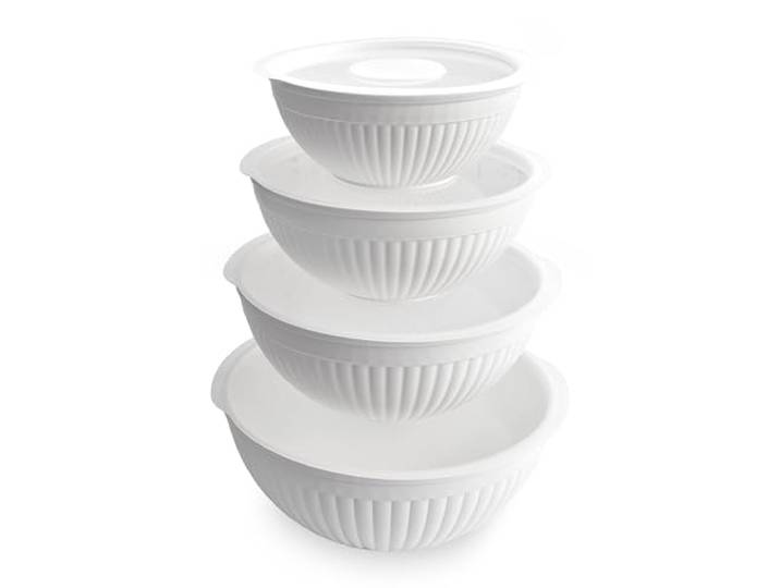 Nordic Ware Prep and Serve Rührschüssel-Set, 8-teilig, Gletscherweiß