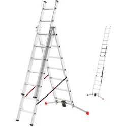 Hailo 3-teilige Alu-Kombileiter - silber