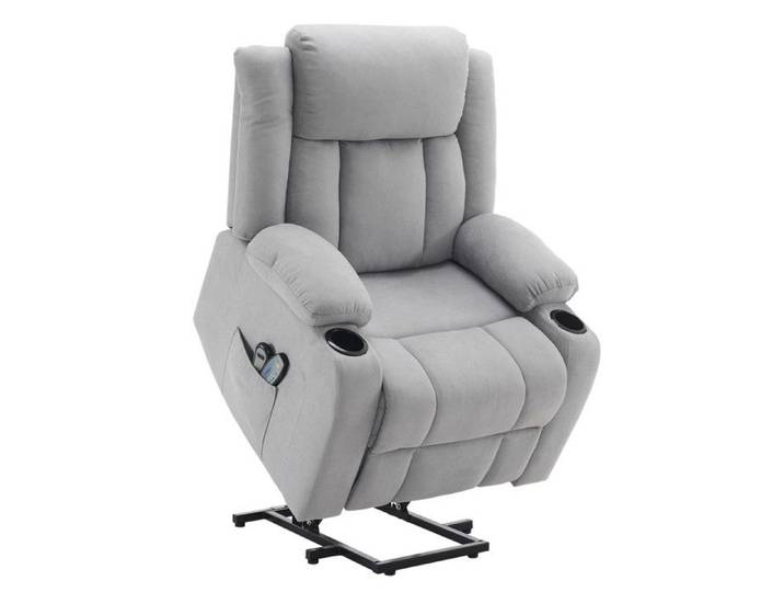 Fauteuil releveur Fauteuil de Relaxation électrique massant inclinable et Chauffage 74x88x103 cm Gris