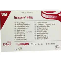 Transpore White 2.5 cm x 9.1M Rollenpflaster 12 ST