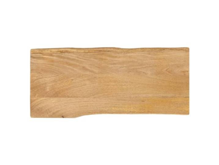 HEFZGDB Massivholz Tischplatte mit Baumkante 90x40x2,5 cm aus Mango Naturkante rustikale Tischplatte Ersatzplatte für Tisch Möbelplatte Holzplatte robuste mit glatter Oberfläche