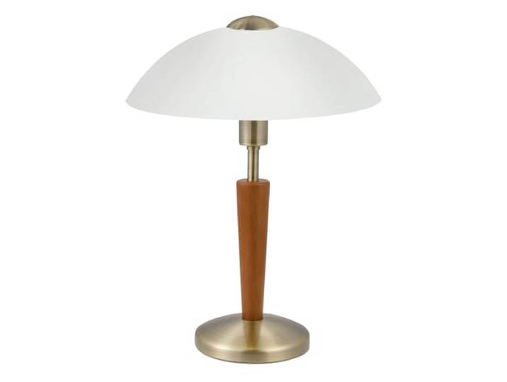 EGLO Tischleuchte Solo 1, 1 flammige Tischlampe, Material: Stahl, Holz