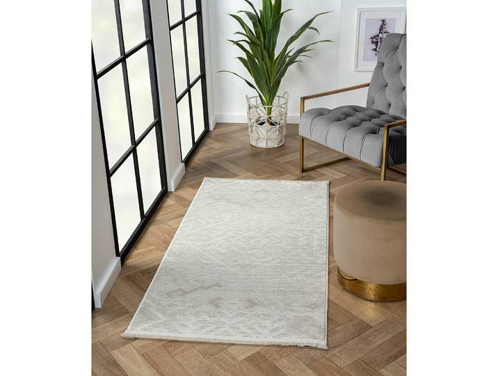 home24 Laagpolig vloerkleed My Type II beige 80 x 150cm mixweefsel
