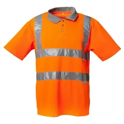 Warnschutz Polo-Shirt "KONTRAST" orange/grau - S - Orange