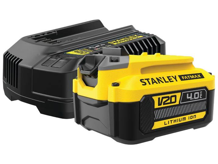 Kit 1 batterie LITHIUM-ION 18V 4Ah et Chargeur 2Ah Gamme V20 - STANLEY Fatmax SFMCB14M1-QW