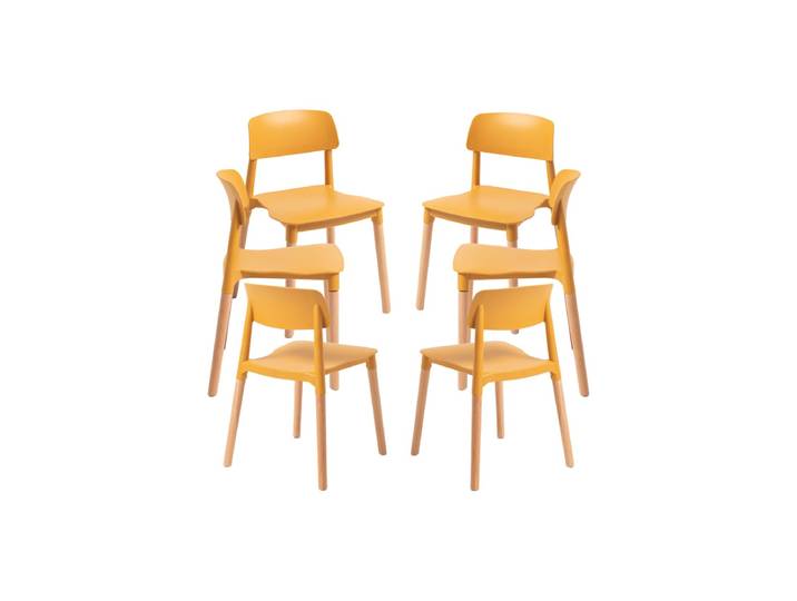 6er Set Estin Stühle - Senf
