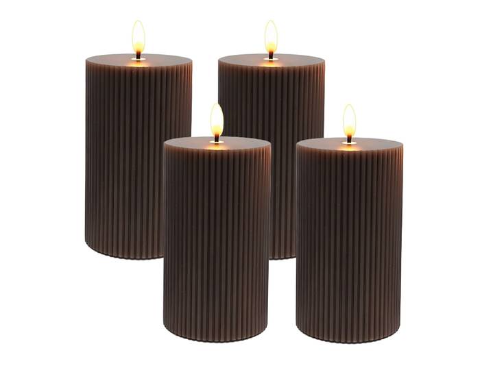 LED Kerzen 4er-Set 13cm Braun