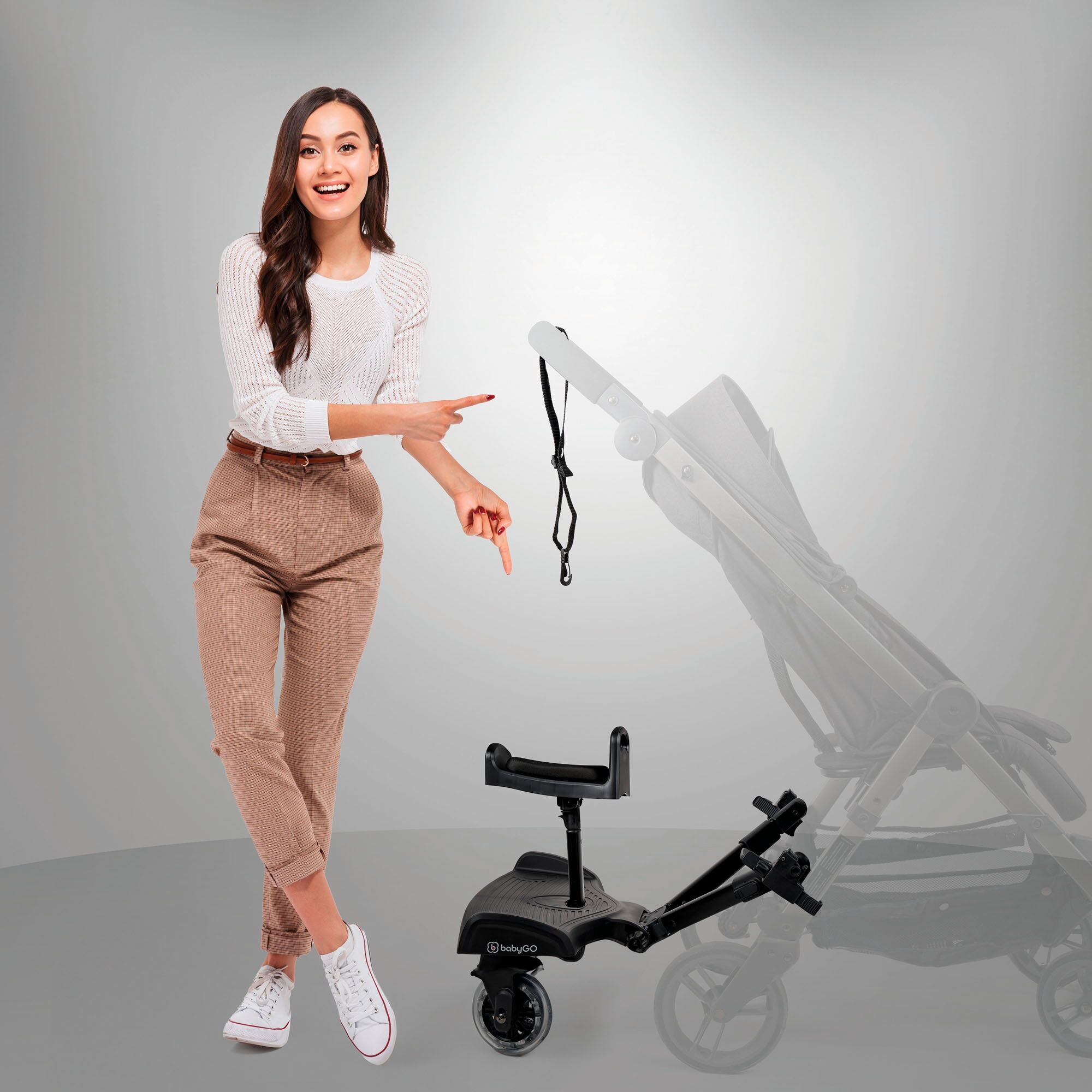 Buggyboard BABYGO "WeGO mit Sitz", Baby, schwarz, Kunststoff, Buggyboards Buggyboard