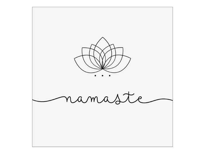 Tableau Namaste Cadre : panneau de fibres de bois MDF Revêtement : toile Blanc/Noir 40 x 40 x 2cm