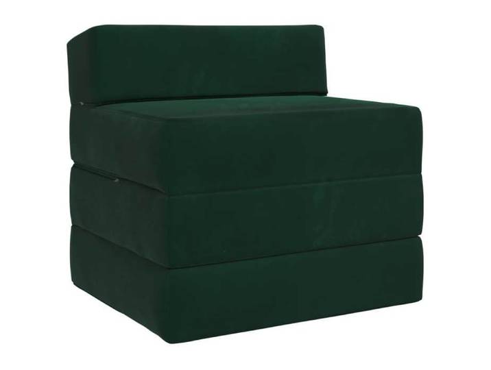 CHIC Canapé-Lit Pliable 1 place Vert Foncé 70x60x63 cm assise rembourrée pour Salon et Chambre pdr67b