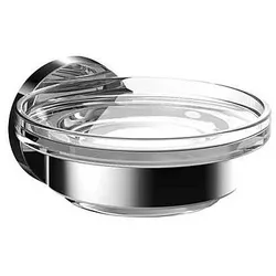 Emco Round Seifenhalter 433000100 chrom, Schale Kristallglas klar, in Halter
