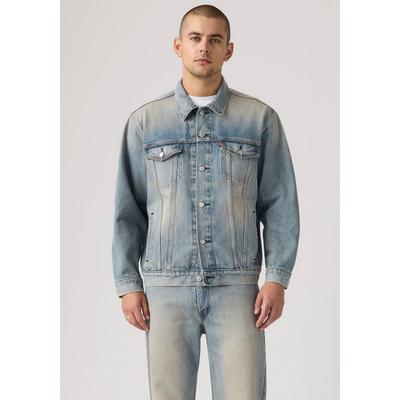 Jeansjacke LEVI'S "NEW RELAXED FIT TRUCK", Herren, Gr. XL, blau (wherever you are t), Denim/Jeans, Obermaterial: 100% Baumwolle, relaxed fit, 1-Knopf-Manschette, Jacken Jeansjacke