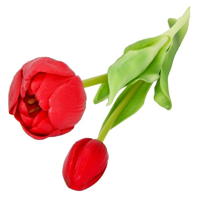 Saska Garden Bouquet Of 5 Red Peony Tulips 39 cm Life-Like Spring Decoration (39 cm) (67528291)