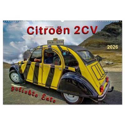 Citroën 2CV - geliebte Ente (Wandkalender 2026 DIN A2 quer), CALVENDO Monatskalender