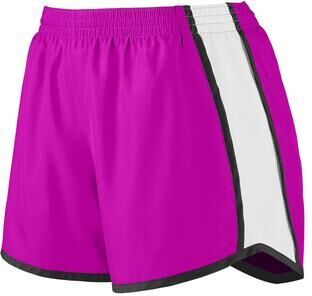 Augusta Sportswear 1265 Athletic Women's Pulse Shorts in Power Pink/White/Black size 2XL   Polyester