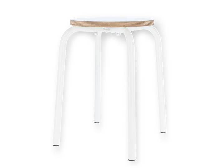 Jan Kurtz Hocker PARIS, Gestell: Stahlrohr weiß, Sitz: Laminate