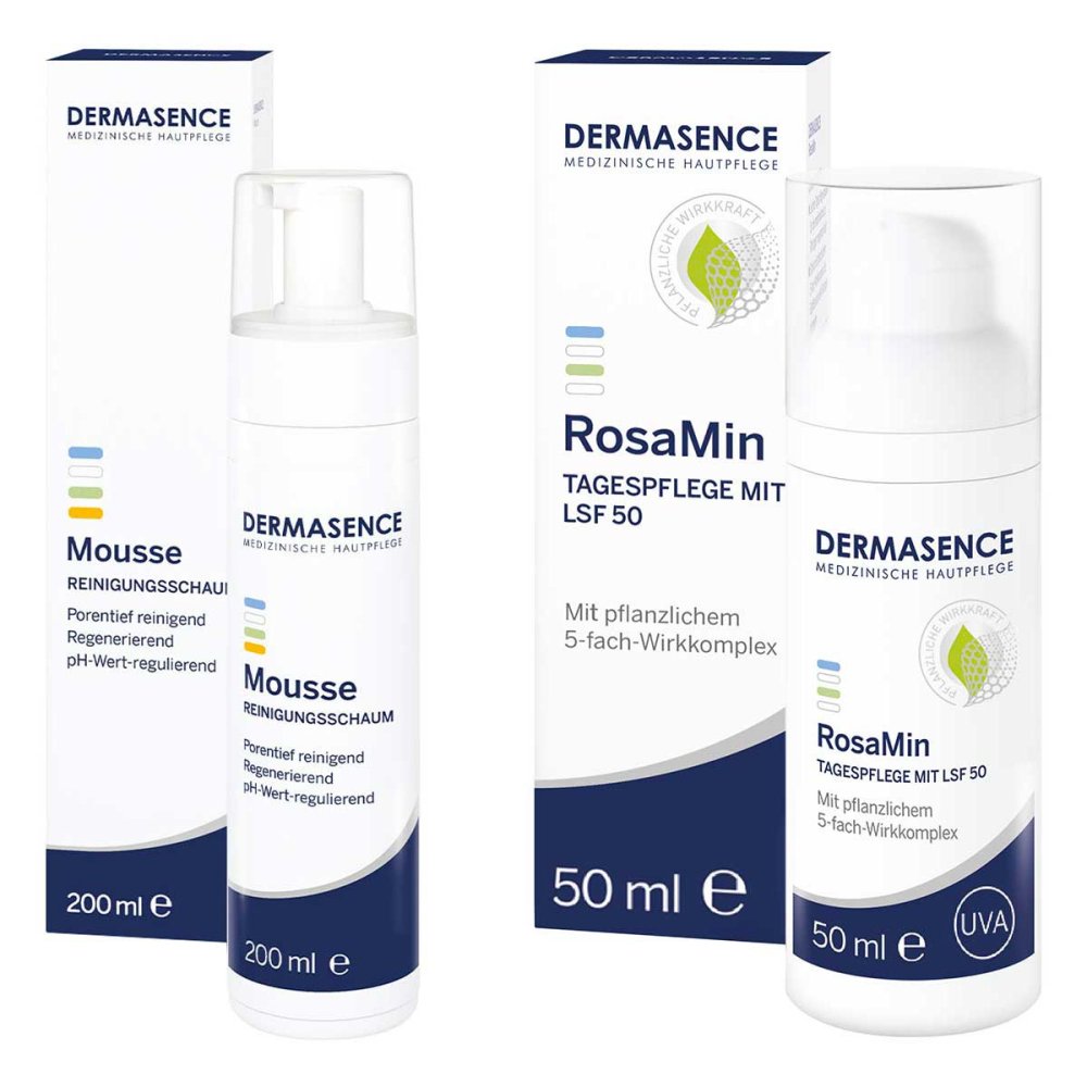 Medicos Kosmetik GmbH & Co. KG Dermasence Mousse Reinigungsschaum & RosaMin Tagespflege LSF50 08104520