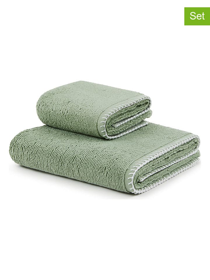 Lanerossi 2tlg. Handtuch-Set in Grün - onesize