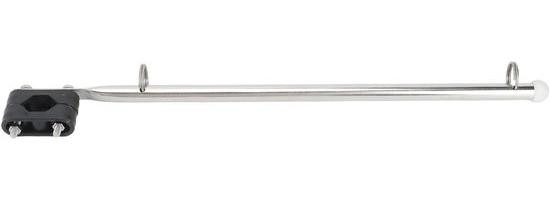 Akozon Boot Vlaggenmast - Zilverkleurige Vlaggenhouder met Verstelbare Clips - Lengte: 390 mm