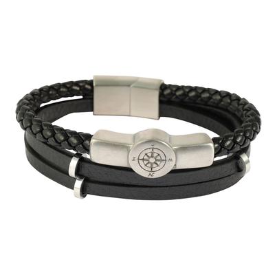 Kettenanhänger ADELIA´S "Anhänger – Gravuranhänger aus Leder", schwarz, Schmuckanhänger, Herren, Leder, Kettenanhänger, Perfekt als Geschenk zum Valentinstag