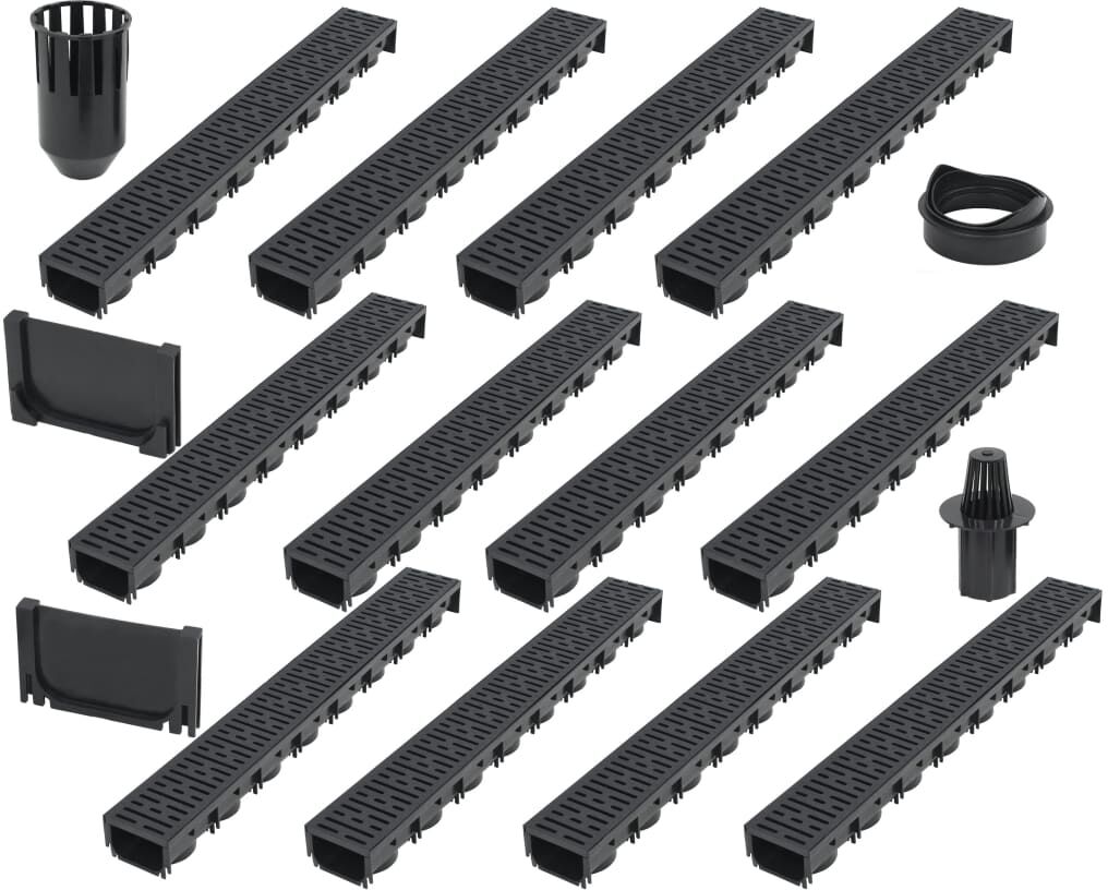 vidaXL Canaux de drainage 12 pcs Plastique 12 m