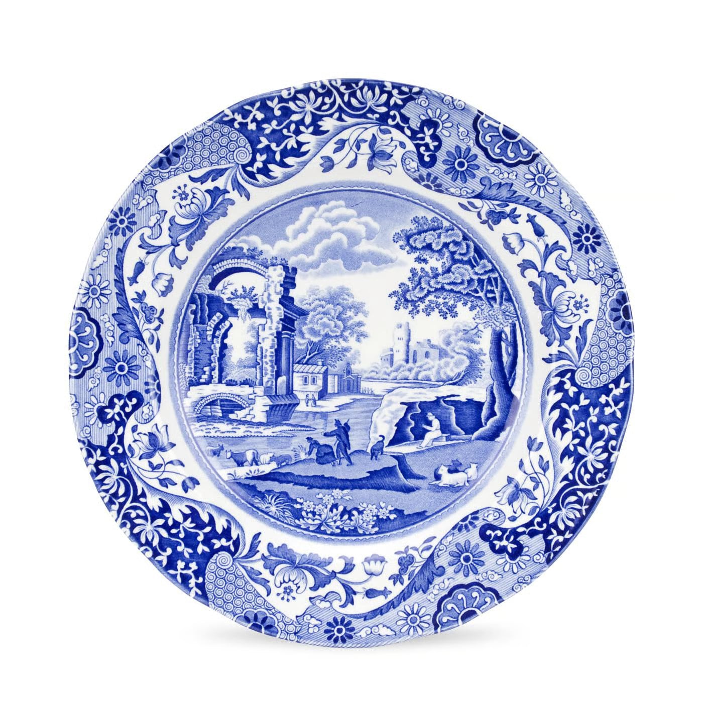 Spode Blue Italian dinerbord, keramiek, Blauw/Wit, Diameter: 27 cm