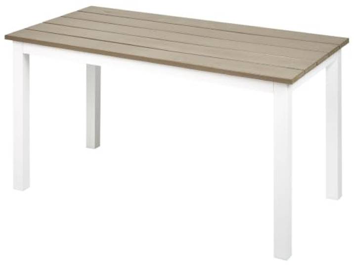 Garten Beistelltisch Kunstholz hellbraun / weiß 96x52 cm rechteckig Messina