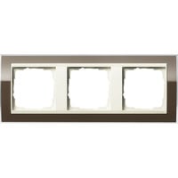 Abdeckrahmen 3fach, Abdeckung braun, Retail