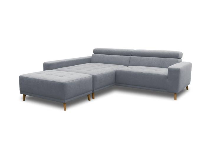 Domo Ecksofa mit Hocker »Helsingborg« - 248x172x44cm - blau -