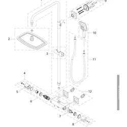 HSK Ersatzteile Rohr Verteiler/ Kopfbrause (Chrom), E98595-5-41 E98595-5-41