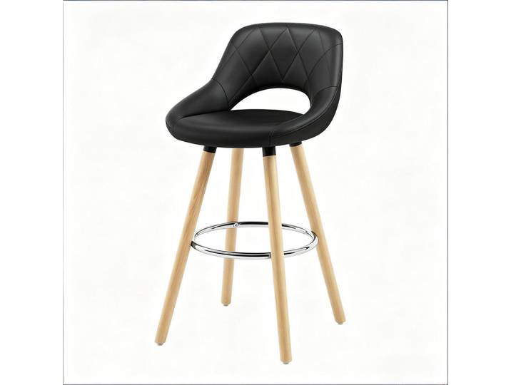 ComfortXL Barhocker De-36098 Mit Holzbeinen Schwarz, 40x70x43 cm, Esszimmer, Barmöbel, Barhocker