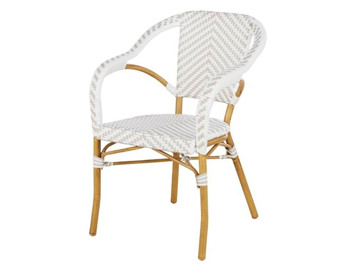 Kunstharz-Gartensessel für die gewerbliche Nutzung, weiß/beige