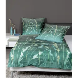 Bettwäsche MODERN Mako-Satin (BL 135x200 cm) - grün - BL 135x200 cm