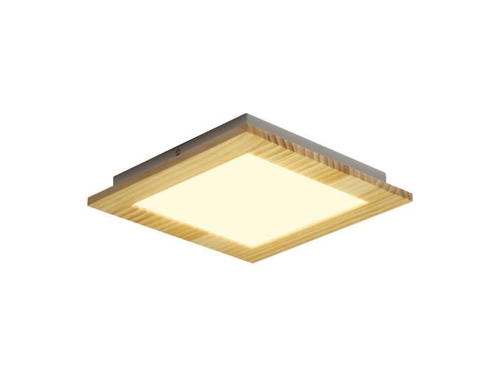 Nettlife Led-Deckenleuchte Heinrich 30/30/5 cm, Braun, LED integrated, 30x5x30 cm, Lampen & Leuchten, LED Beleuchtung, LED-Deckenleuchten
