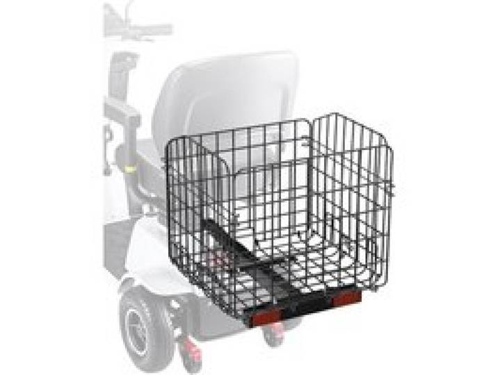 VEVOR Panier Arrière de Scooter de Mobilité Métallique Pliable Robuste, 450 x 450 x 390 mm, Capacité de Charge 15 kg, Fonctionne avec Récepteur 25,4 mm, Compatible avec la Plupart Scooters de Mobilité