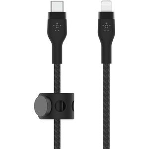 Belkin Ladekabel BoostCharge Pro Flex, schwarz, 1m, USB-C auf Apple Lightning, 15W Schnellladekabel