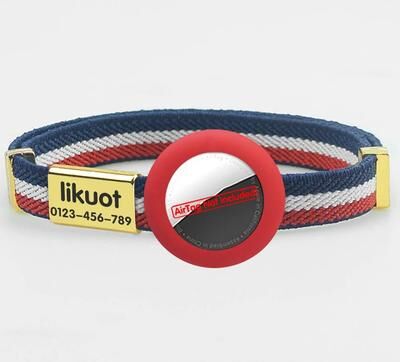 Uplifted Finds Guardian Track Elastic AirTag Safety Collar multicolored