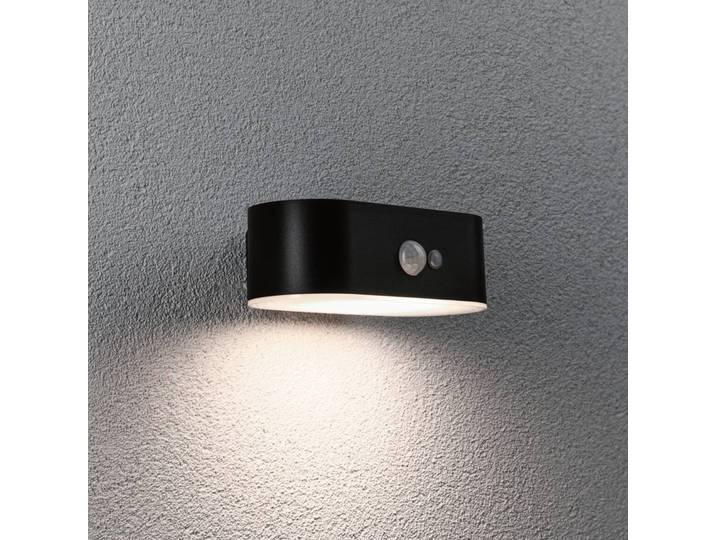 Paulmann Adya buitenwandlamp solar sensor, zwart, Kunststof, solar buitenlamp