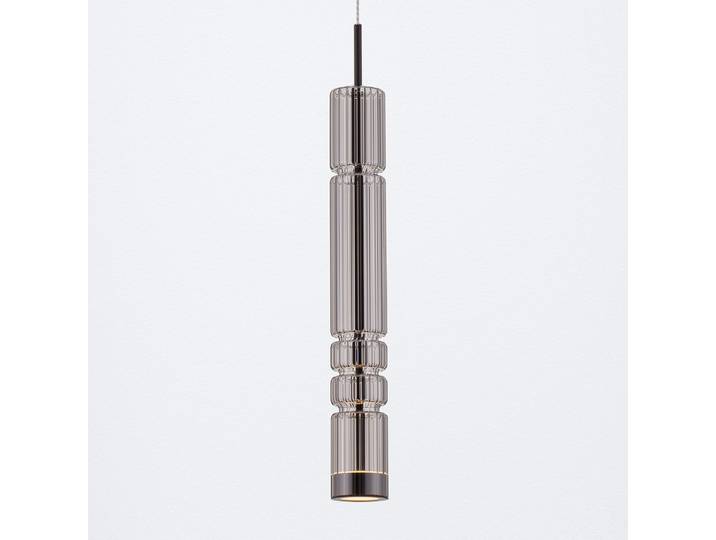Suspension Bento type A Ø 8cm Noir/Noir aluminium / verre fumé LED non-remplaçables Module LED