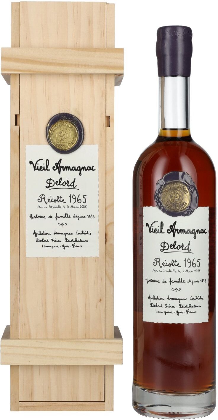 Vieil Armagnac Delord Vintage Récolte 1965 40% Vol. 0,7l in Holzkiste