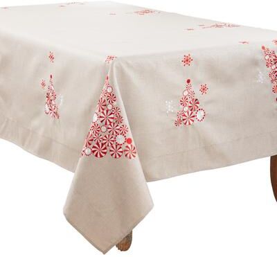 Saro Lifestyle Peppermint Design Christmas Tree Tablecloth