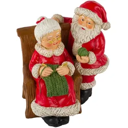 Figur Weihnachtspaar - rot|weiß|braun|grün
