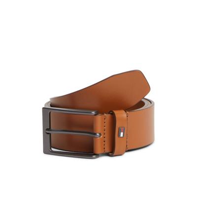 Ledergürtel TOMMY HILFIGER "LAYTON 4.0", Herren, Gr. 110, cognac, Rindsleder, unifarben, Gürtel Ledergürtel, mit dezentem Flag-Logo