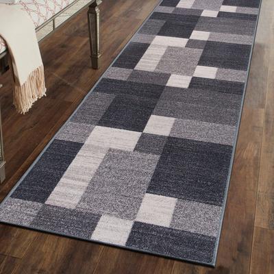 World Rug Gallery Modern Boxes Design Non-slip (Non-skid) Area Rug