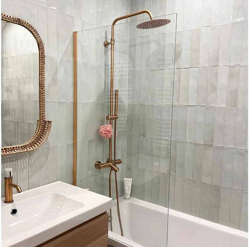 Columna termostática para bañera y ducha Luisa II 250 cobre cepillado Essebagno