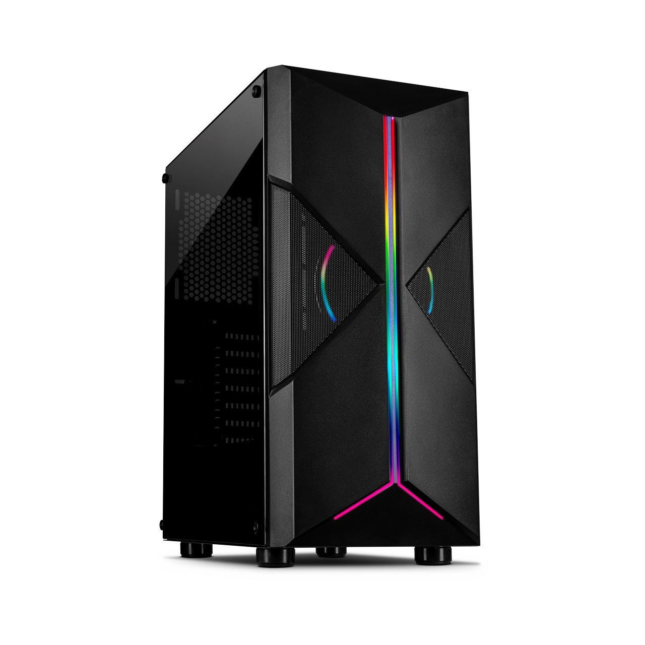 Inter-Tech IT-3306 Cavy mit Sichtfenster Midi Tower ohne Netzteil schwarz