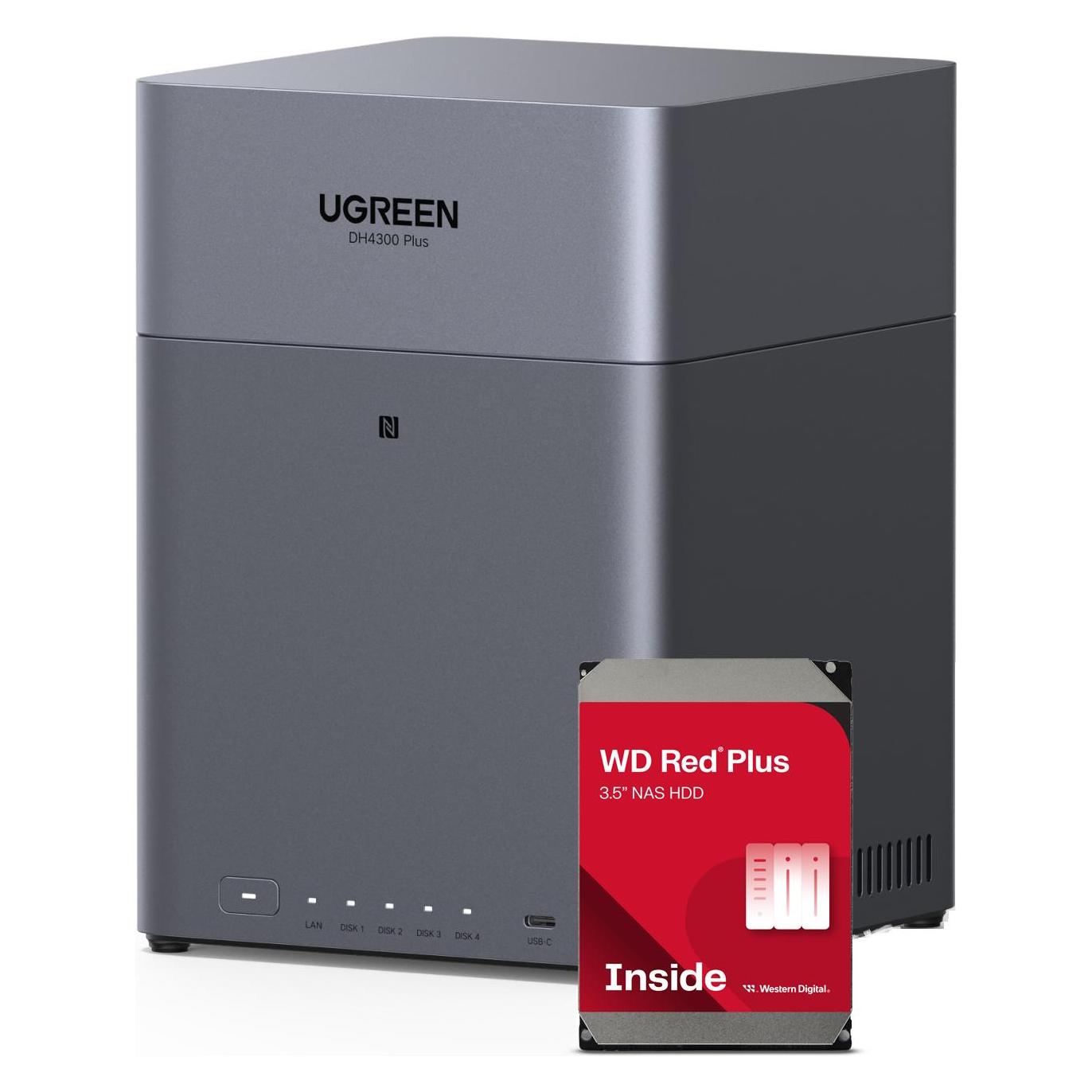 Ugreen DH4300 Plus 4Bay 8TB NAS met 2x 4TB WD RED (70208728)