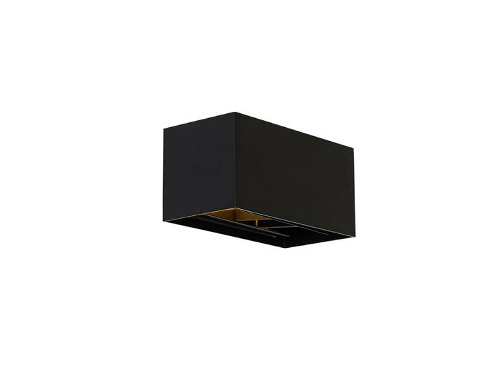 Applique murale moderne noire rectangulaire 2 lumières - Edwin