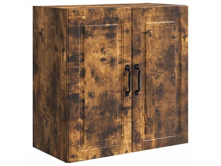 KLGBNCVE Wandschrank 59 x 31 x 60 cm Holzwerkstoff Räuchereiche Verstellbare Regale, technisches Holz, strukturierte Maserung, für Büro und Wohnung, pflegeleicht