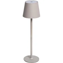 Idena, Tischlampe, LED Tischleuchte Touch Metall grau 11x24/38cm Akku USB dimmbar 3 Modi Innen und Aussen